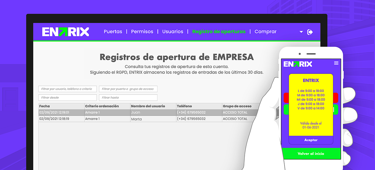Registro de accesos de visitantes